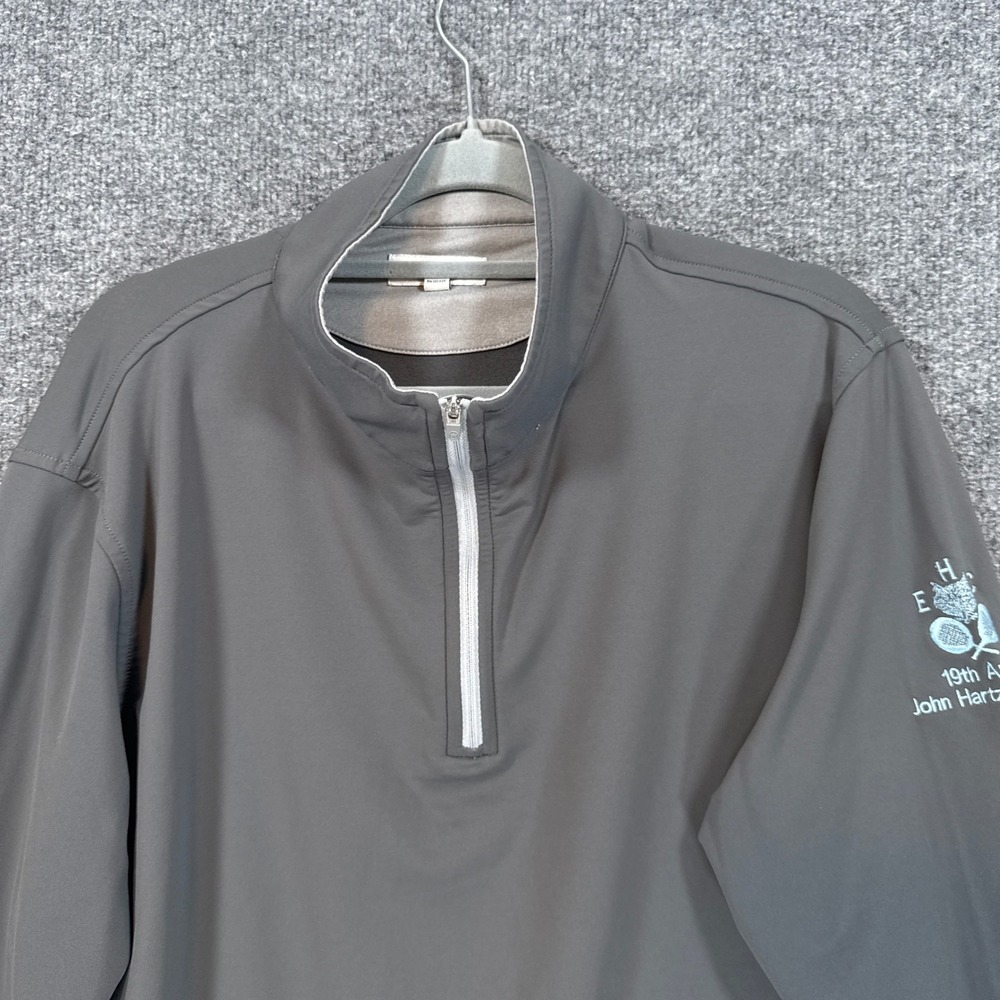 Peter Millar Pullover Sweatshirt Mens Large Gray 1/4 Zip Performance Shirt - Picture 2 of 9